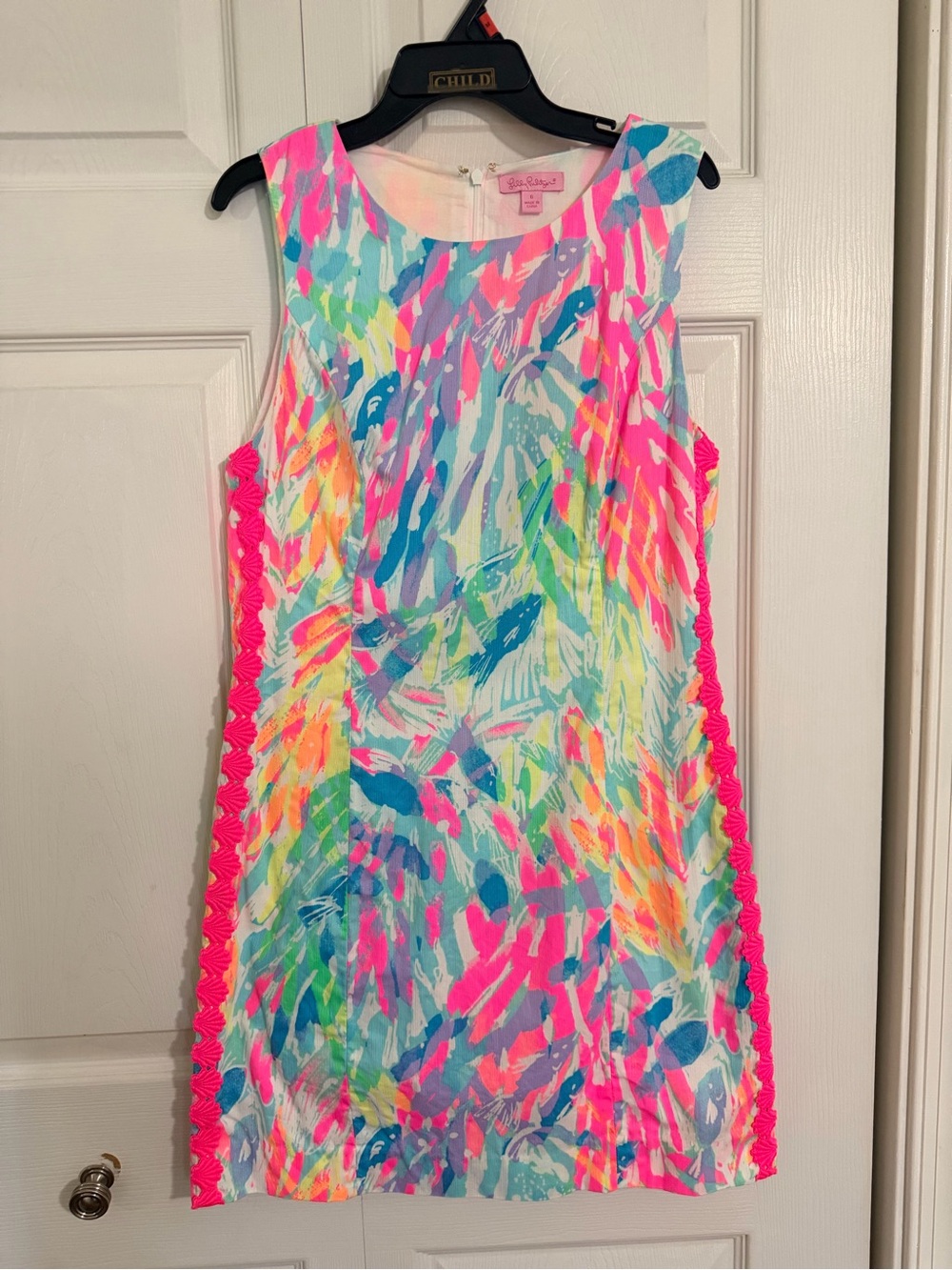 Lilly Pulitzer Neon Floral Shift Dress - Multicolor Pink Accent